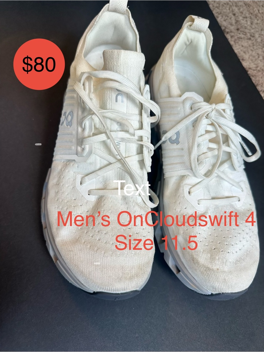 OnClouds Men’s Cloudswift 4 Athletic Shoes — White